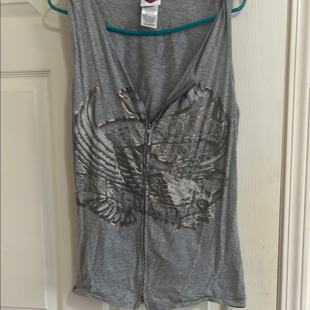 Gray Graphic Tank Top